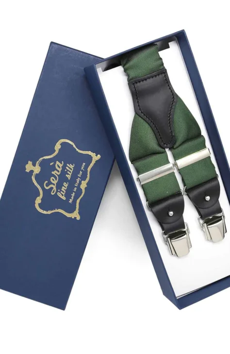 Serafinesilk Green Silk Suspenders 1