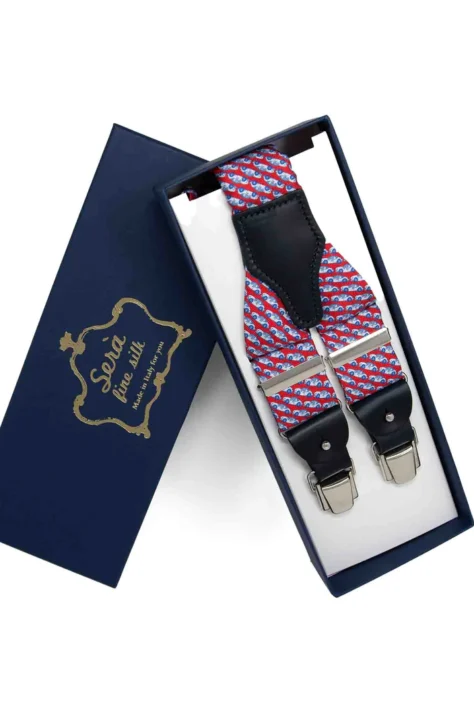 Serafinesilk Suspenders Red Cars Pattern 1