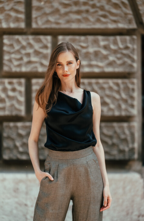 Rb Silk Blouse Black1