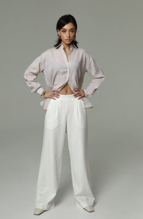 White Pants ženske Bele Pantalone 1
